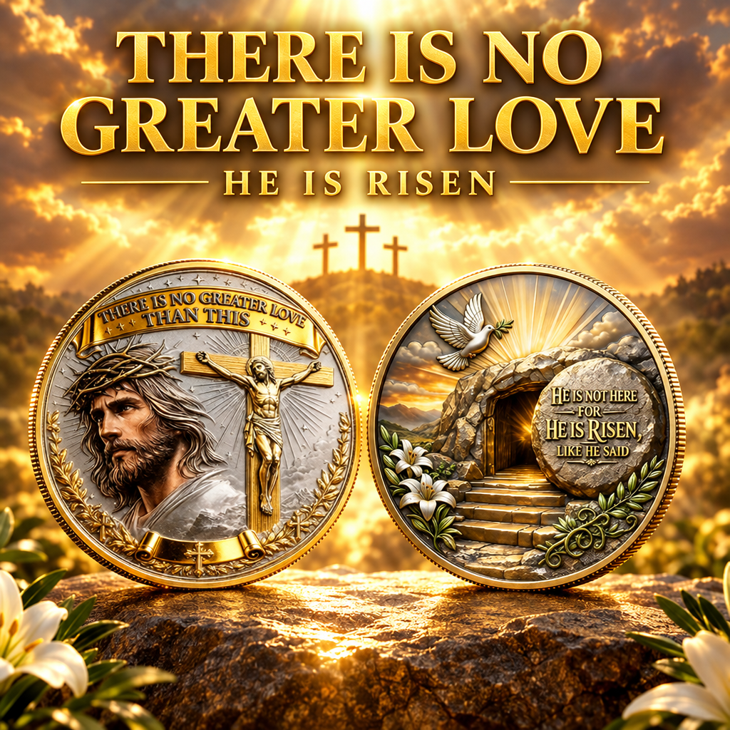 There Is No Greater Love / He Is Risen Christian Challenge Coins – 10 Pack