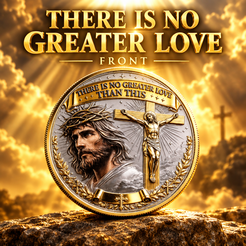 There Is No Greater Love / He Is Risen Christian Challenge Coins – 10 Pack