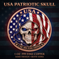 USA Patriotic Skull copper coin cover