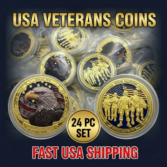 USA Veterans Coins - 24 PC SET