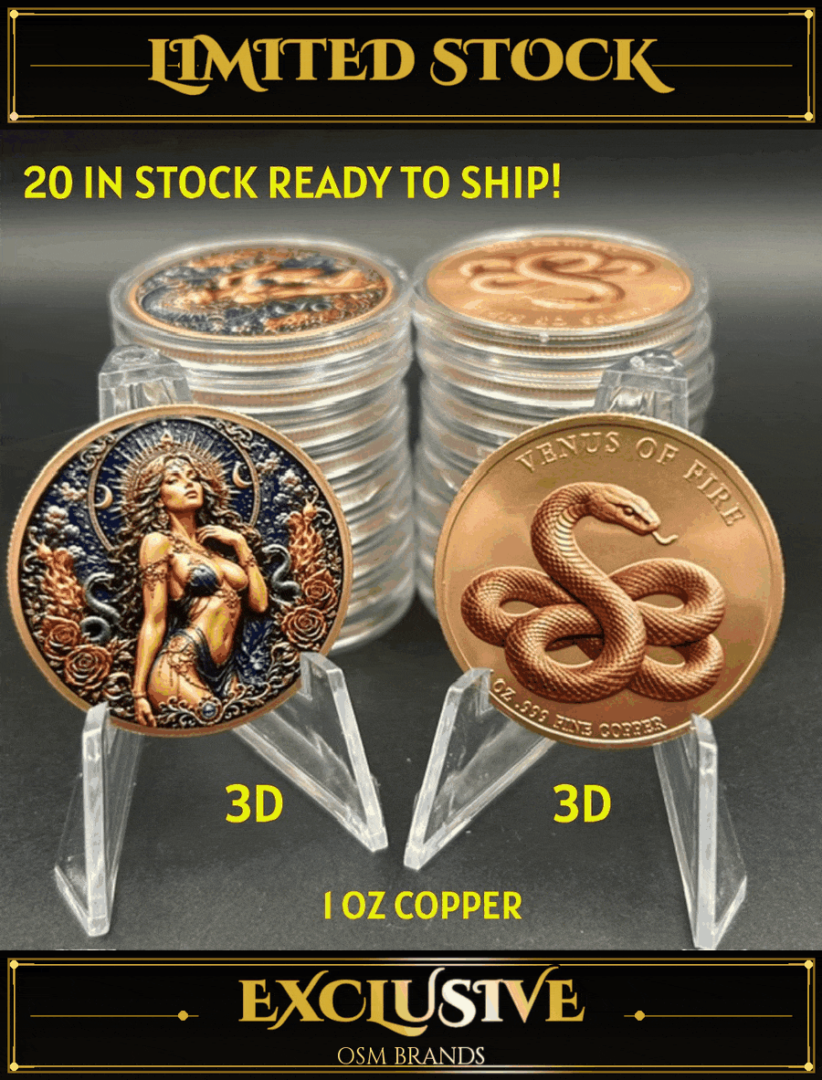 Venus of Fire 1 oz .999 Fine Copper Coin - 40mm - NOW IN STOCK!