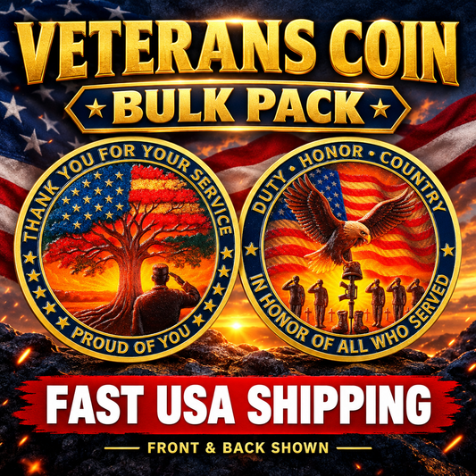 50 0R 100 Thank You For Your Service Veteran Eagle Challenge Coin