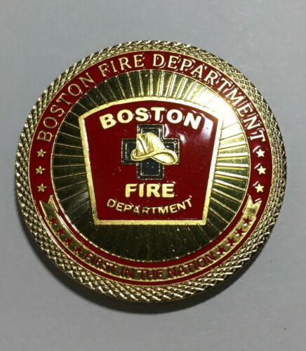 BOSTON FIRE DEPARTMENT Gold Plated Challenge Coin Lot 5/10 Pcs.